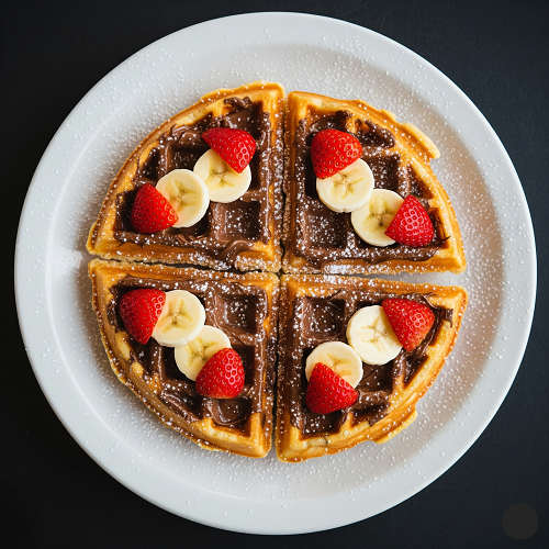 Banana, Strawberry & Nutella Waffle 