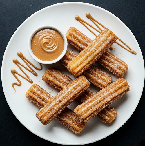 Cinnamon Churros With Biscoff Sauce 