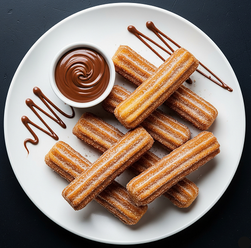 Cinnamon Churros With Chocolate Sauce 