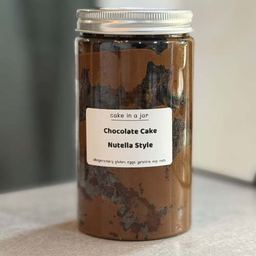 Chocolate Cake & Nutella Sauce In A Jar 